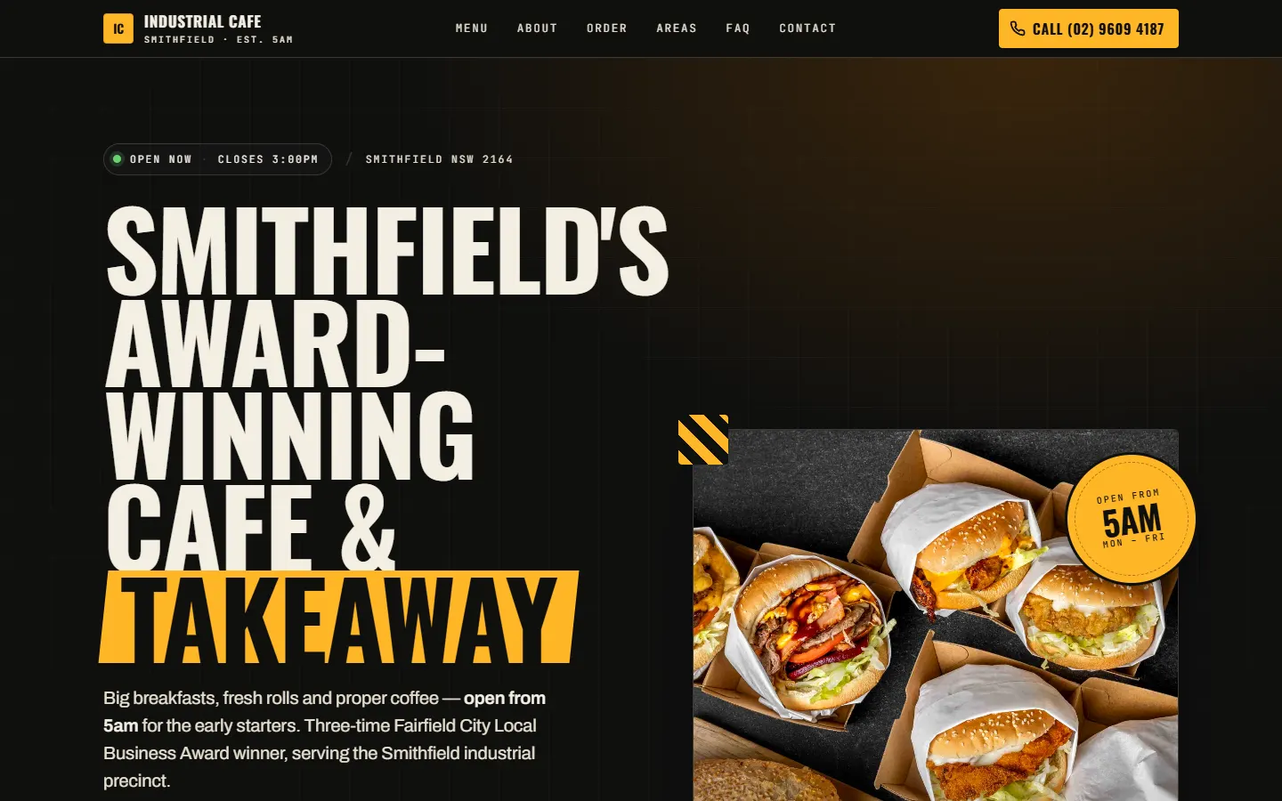 Industrial Cafe website