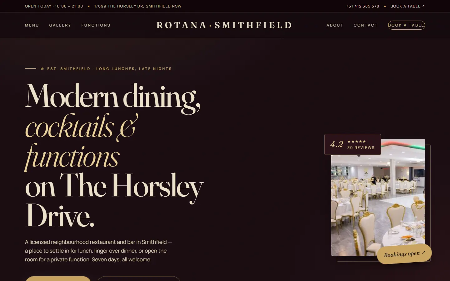 Rotana Restaurant website